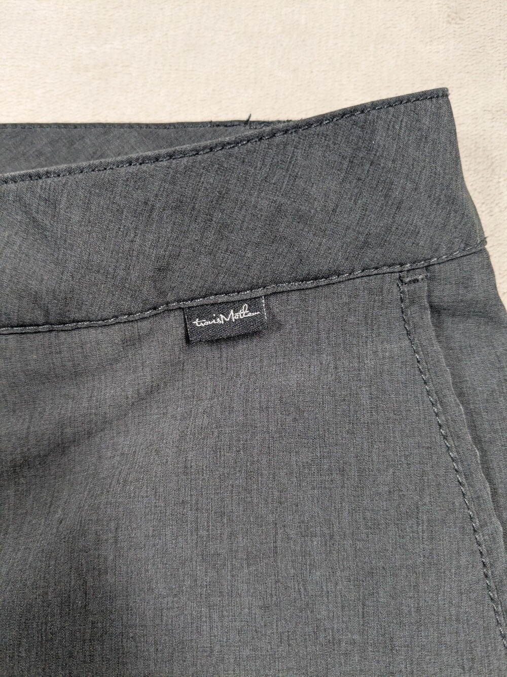 TravisMathew Golf Shorts Mens 36 Gray Heathered Performance Stretch Flat Front - Picture 6 of 11
